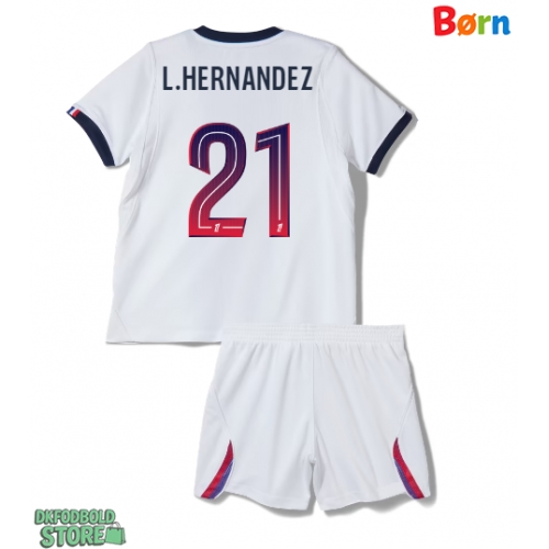 Paris Saint-Germain Lucas Hernandez #21 Replika Babytøj Udebanesæt Børn 2026-27 Kortærmet (+ Korte bukser)